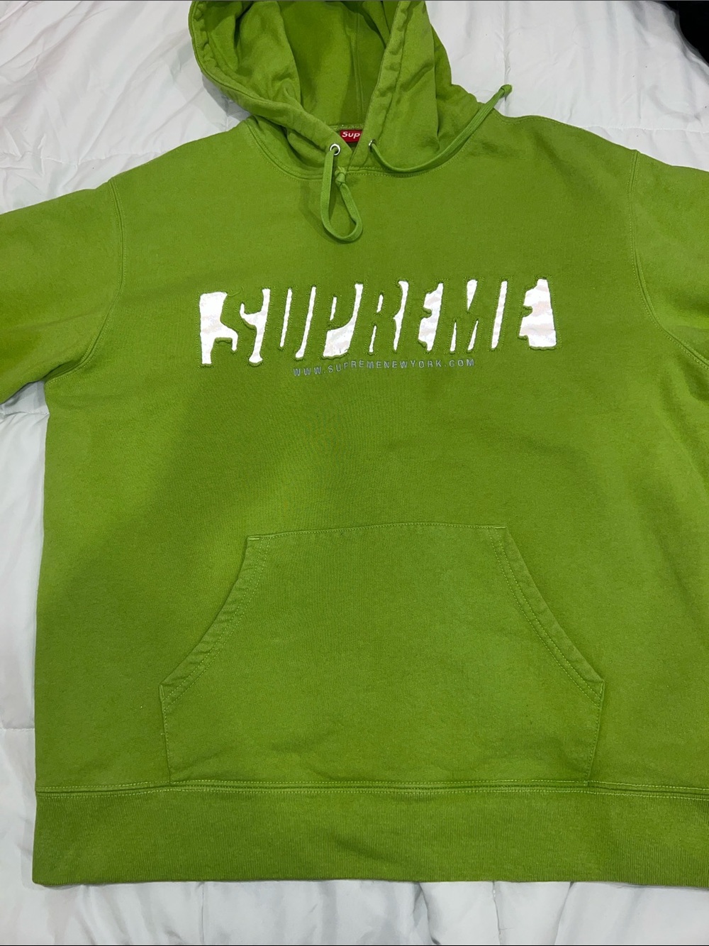 Supreme Lime Green Logo Hooded Pullover
